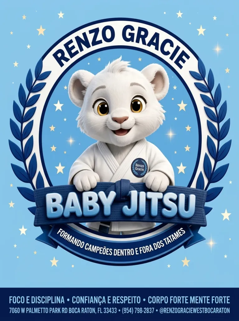 Aulas de Baby Jitsu para crianças de 3 a 4 anos na Renzo Gracie West Boca Raton