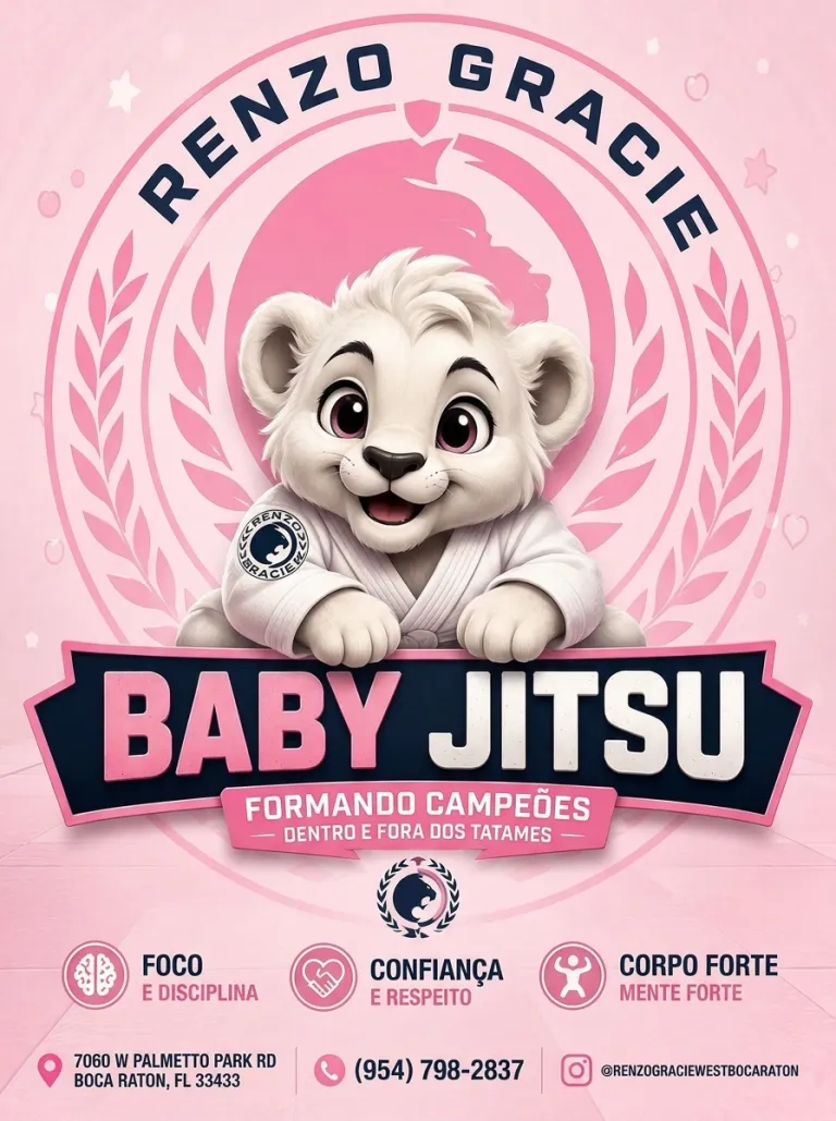 Arte do Baby Jitsu: Jiu-Jitsu para os pequenos, formando campeões dentro e fora do tatame, na Renzo Gracie West Boca Raton