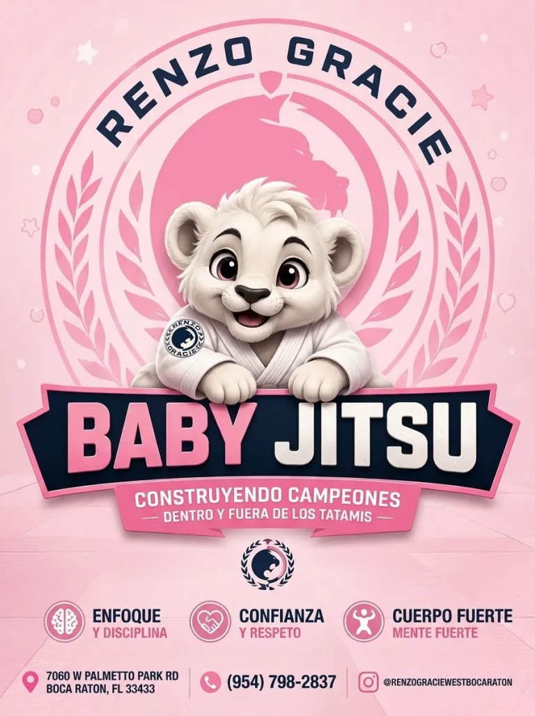 Arte de Baby Jitsu: Jiu-Jitsu para los más pequeños, formando campeones dentro y fuera del tatami, en Renzo Gracie West Boca Raton