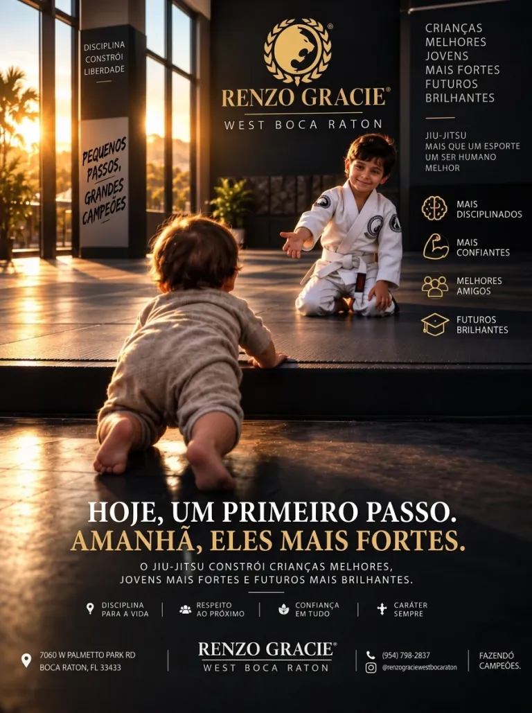 Arte do Little Champions: amanhã, uma versão mais forte deles, Jiu-Jitsu infantil na Renzo Gracie West Boca Raton