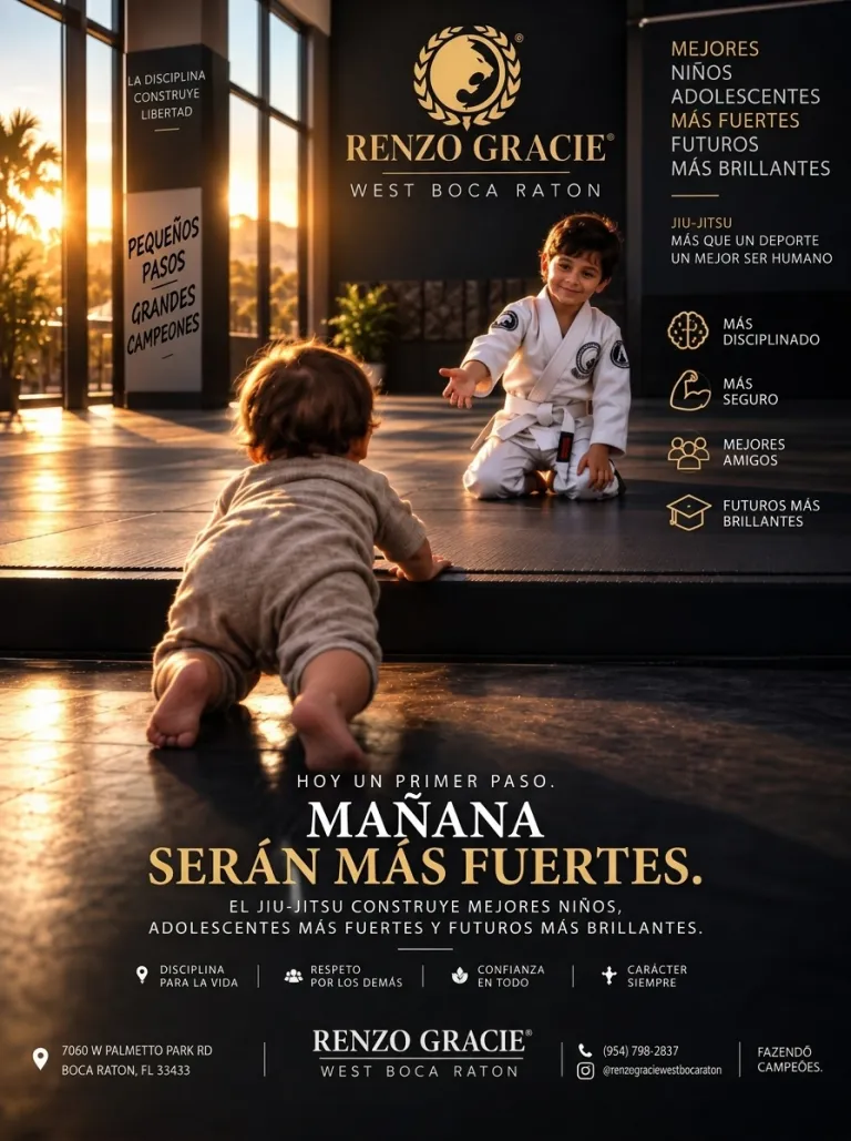 Arte de Little Champions: mañana, una versión más fuerte de ellos, Jiu-Jitsu infantil en Renzo Gracie West Boca Raton