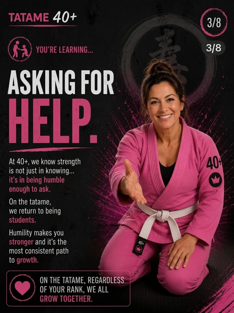 Tatame 40+ flyer (slide 3 of 8: asking for help) at Renzo Gracie West Boca Raton