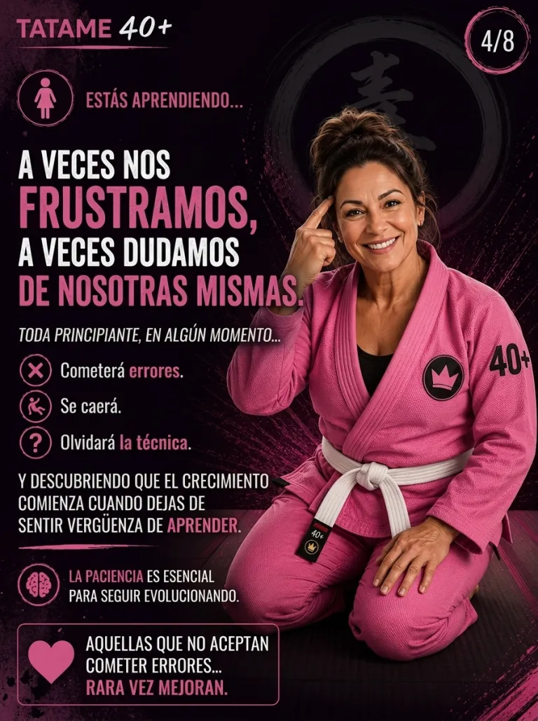 Arte Tatame 40+ (slide 4 de 8: a veces nos frustramos y dudamos) en Renzo Gracie West Boca Raton