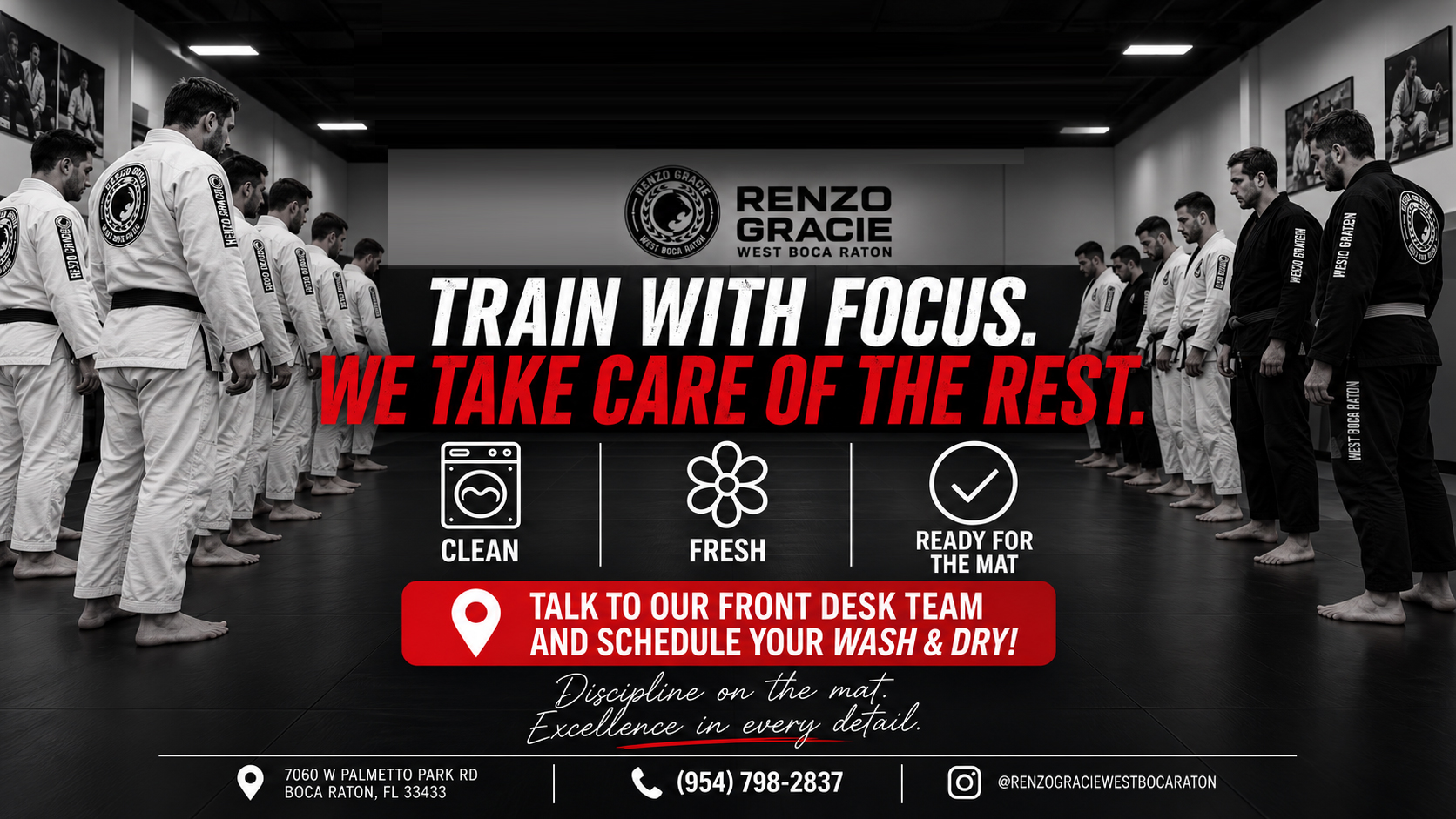 Servicio Wash & Dry de kimonos en Renzo Gracie West Boca